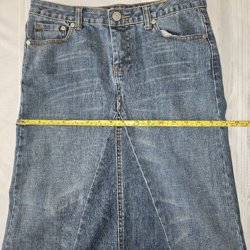 Vintage Y2K Miss Bisou Denim Maxi Skirt High Low Size 5 (Juniors) - Picture 4 of 16